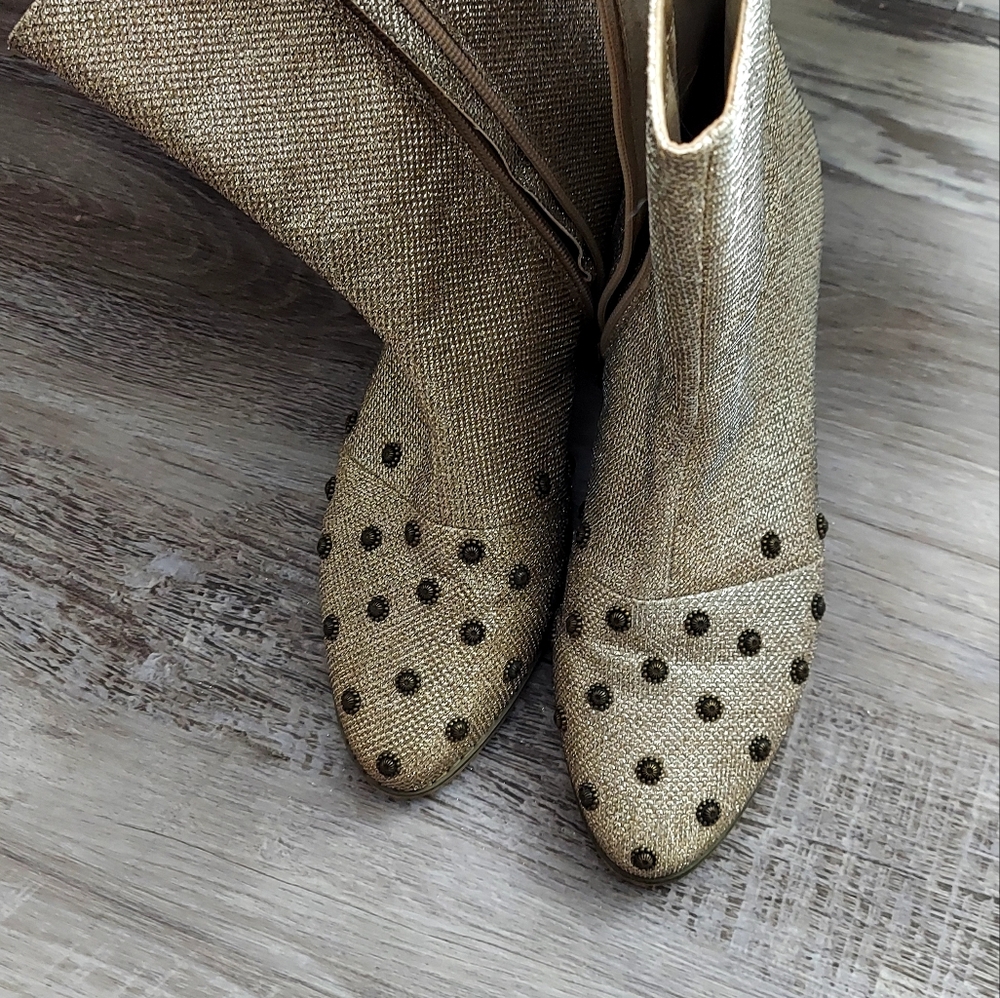 Gold glitter boots